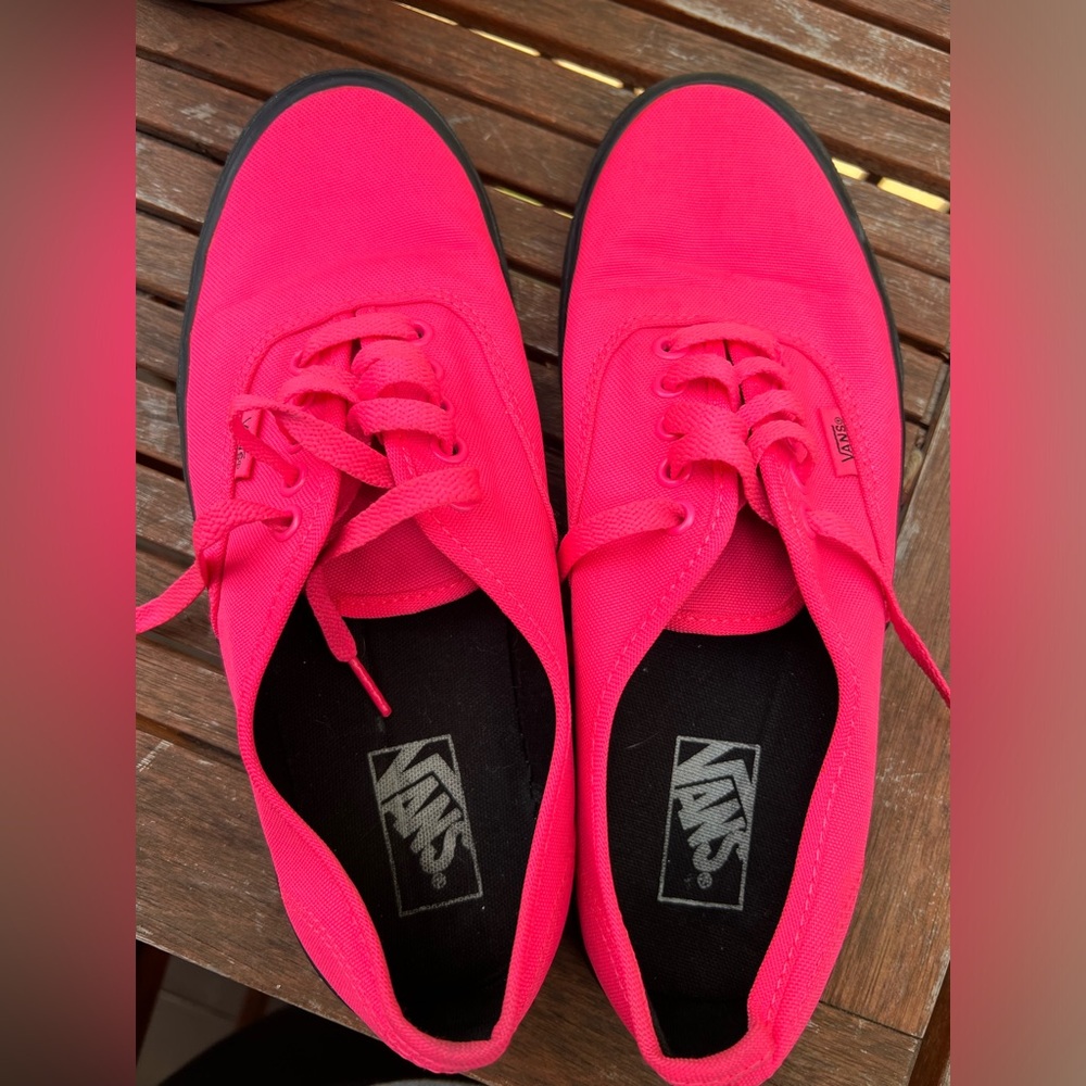 Vans neon pink with black sole